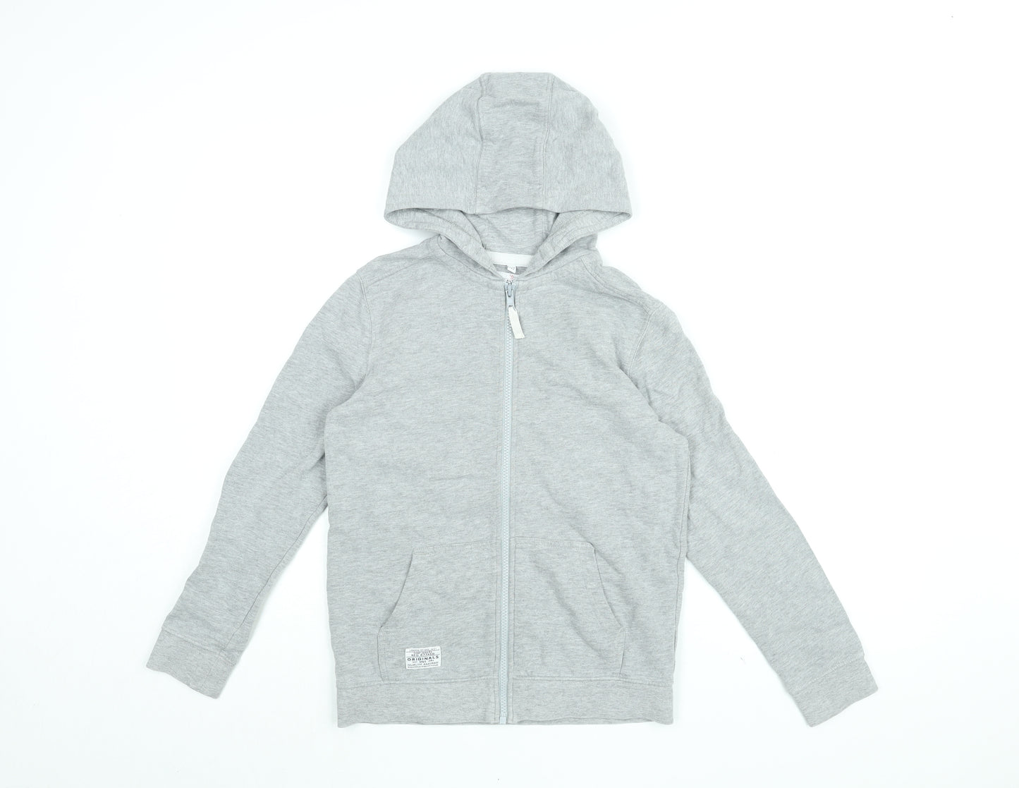 Marks and Spencer Boys Grey Cotton Full Zip Hoodie Size 10-11 Years Zip