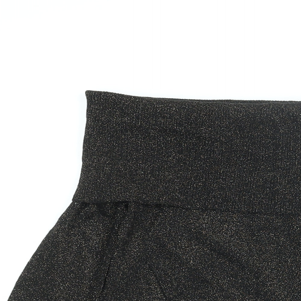 Oasis Womens Black Viscose Basic T-Shirt Size S Off the Shoulder