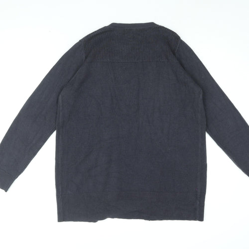 Marks and Spencer Womens Blue V-Neck Acrylic Cardigan Jumper Size M
