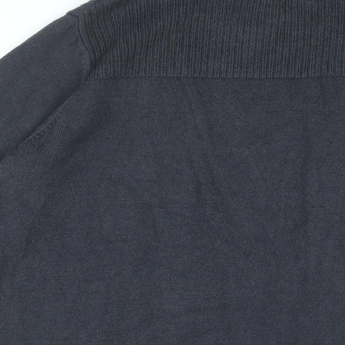 Marks and Spencer Womens Blue V-Neck Acrylic Cardigan Jumper Size M