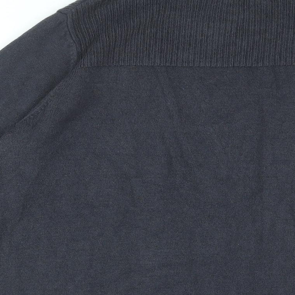 Marks and Spencer Womens Blue V-Neck Acrylic Cardigan Jumper Size M