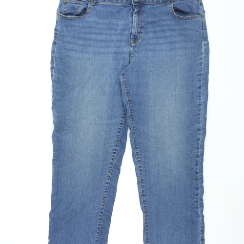 Dorothy Perkins Womens Blue Cotton Skinny Jeans Size 16 L28 in Regular Zip