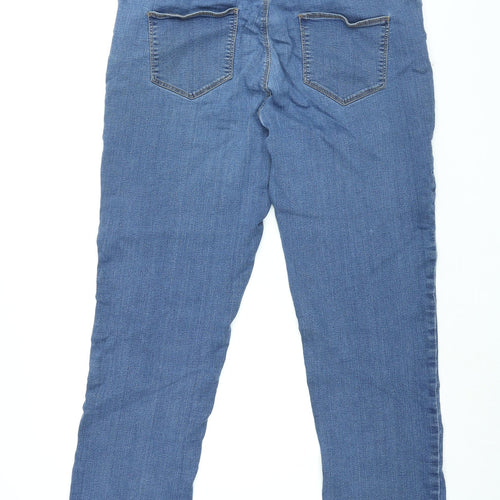 Dorothy Perkins Womens Blue Cotton Skinny Jeans Size 16 L28 in Regular Zip