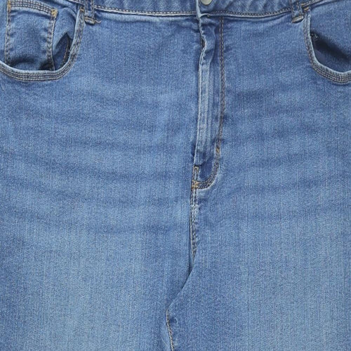 Dorothy Perkins Womens Blue Cotton Skinny Jeans Size 16 L28 in Regular Zip