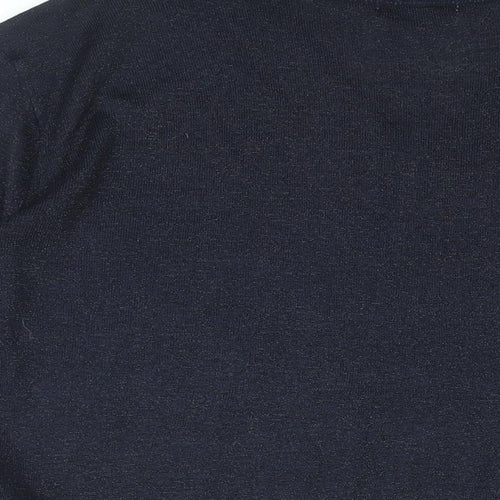 H&M Womens Blue V-Neck Viscose Pullover Jumper Size M - Glitter Detail
