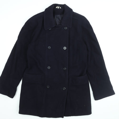 Klass Womens Blue Overcoat Coat Size 10 Button
