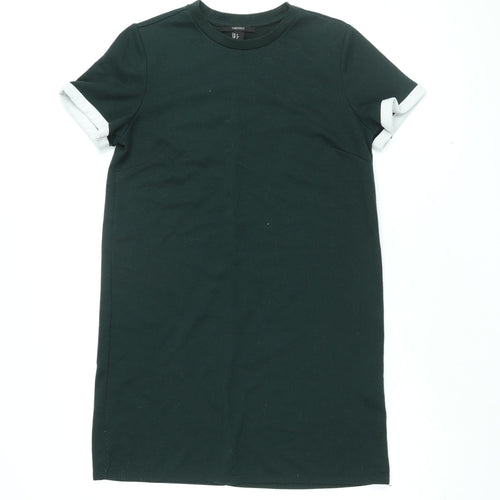 FOREVER 21 Womens Green Polyester Shift Size S Round Neck Pullover