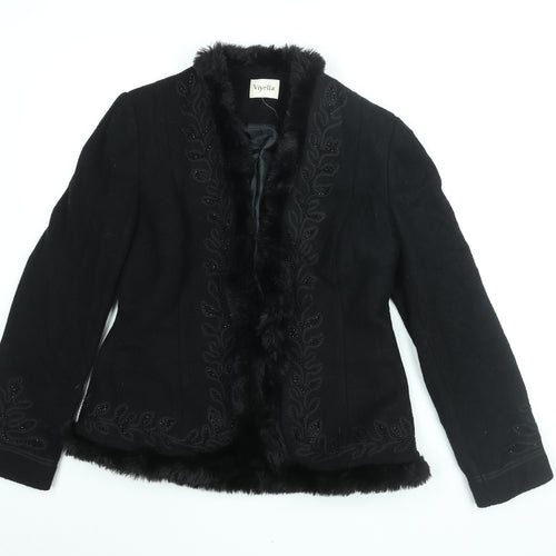 Viyella Womens Black Floral Jacket Size 8