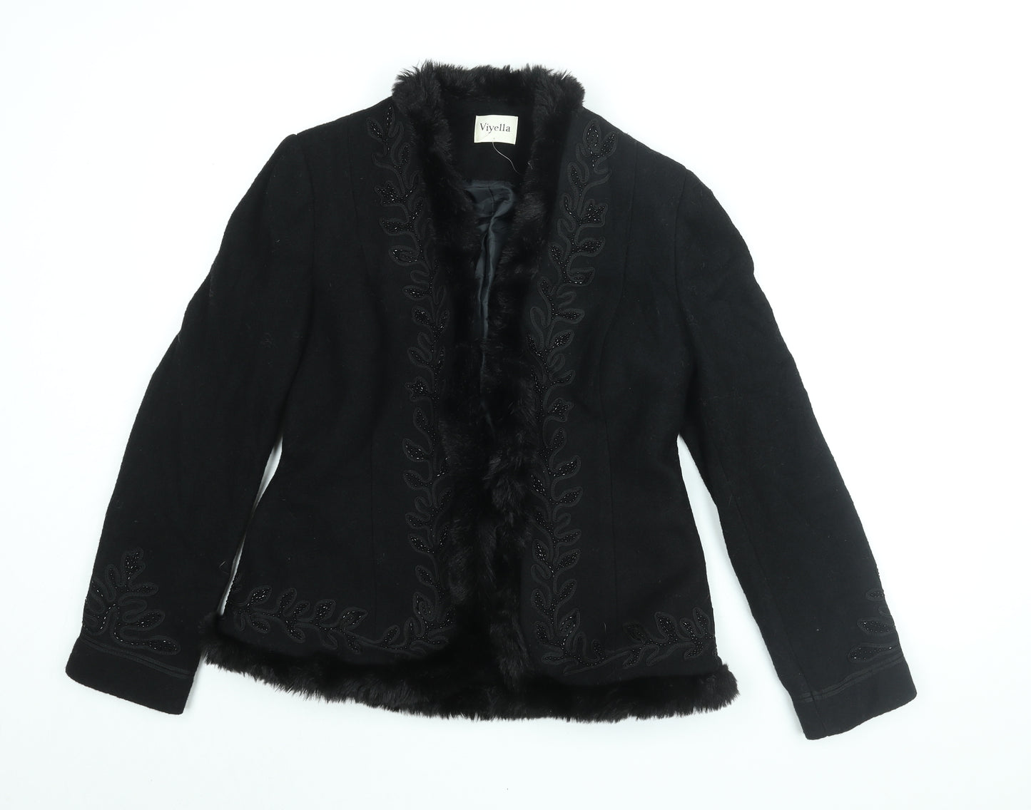 Viyella Womens Black Floral Jacket Size 8