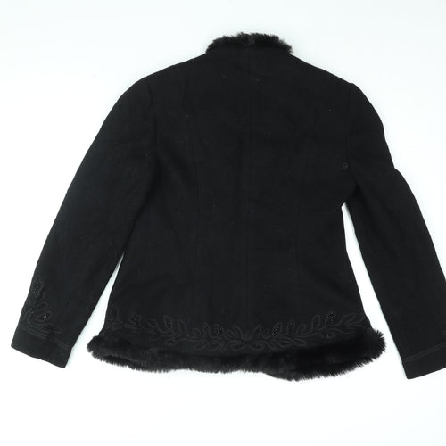 Viyella Womens Black Floral Jacket Size 8