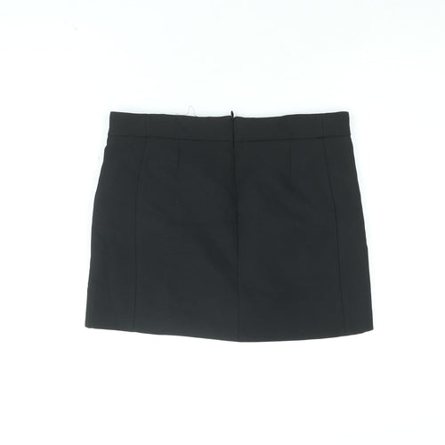 Zara Womens Black Polyester Mini Skirt Size XS Zip