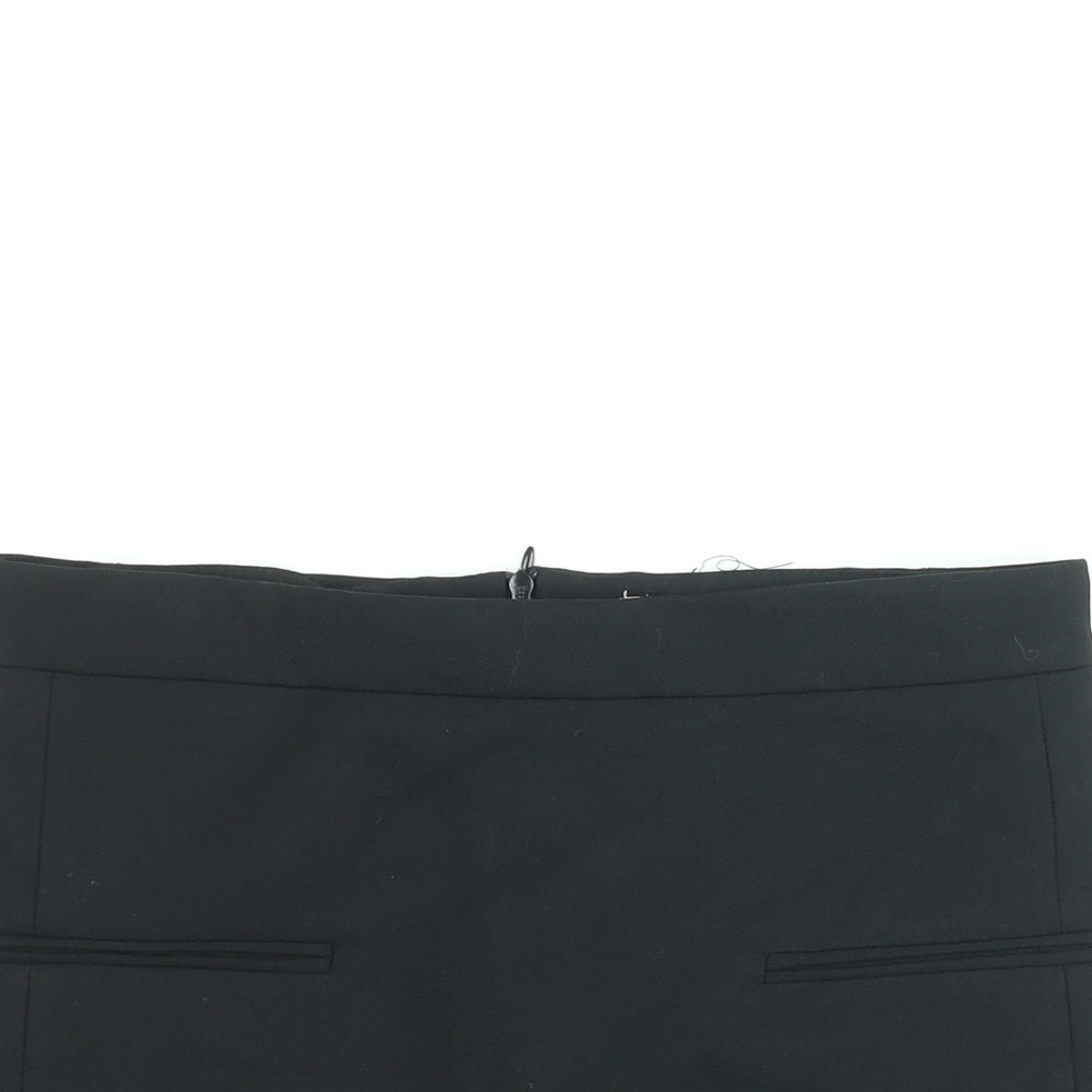 Zara Womens Black Polyester Mini Skirt Size XS Zip