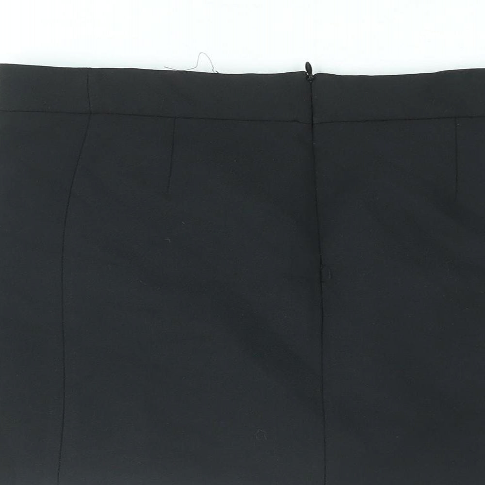 Zara Womens Black Polyester Mini Skirt Size XS Zip