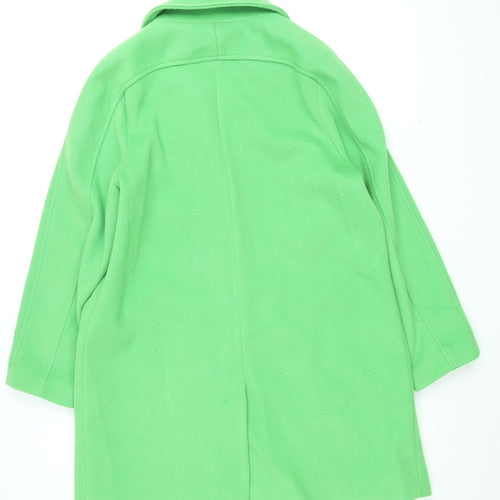 Marks and Spencer Womens Green Overcoat Coat Size 16 Button