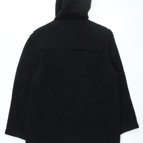 Red Herring Mens Black Overcoat Coat Size M Zip