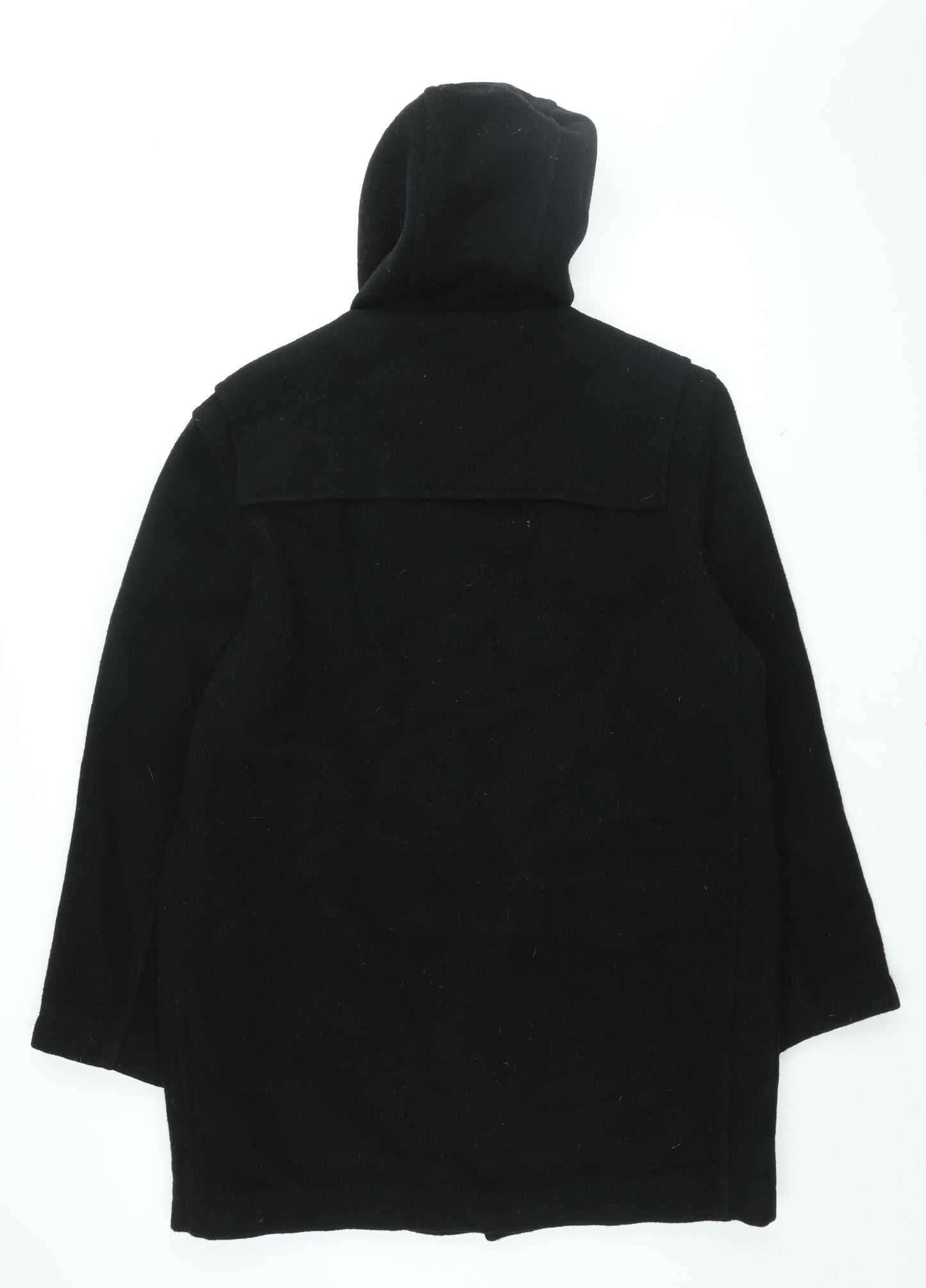 Red Herring Mens Black Overcoat Coat Size M Zip