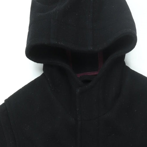 Red Herring Mens Black Overcoat Coat Size M Zip