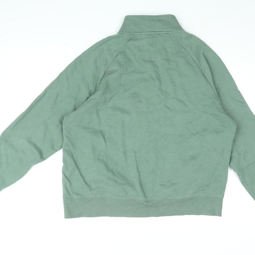 Marks and Spencer Womens Green Cotton Pullover Sweatshirt Size L Zip