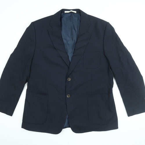 Marks and Spencer Mens Blue Polyester Jacket Suit Jacket Size 44 Regular
