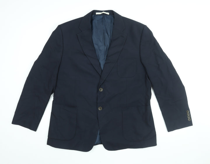 Marks and Spencer Mens Blue Polyester Jacket Suit Jacket Size 44 Regular