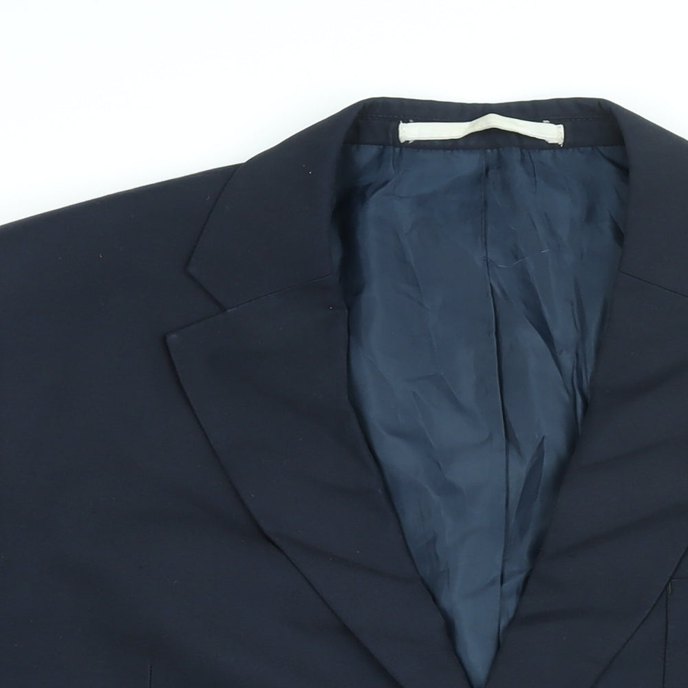 Marks and Spencer Mens Blue Polyester Jacket Suit Jacket Size 44 Regular
