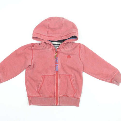 Fat Face Boys Red Cotton Full Zip Hoodie Size 4-5 Years Zip - Things To Take On My Diving Trip