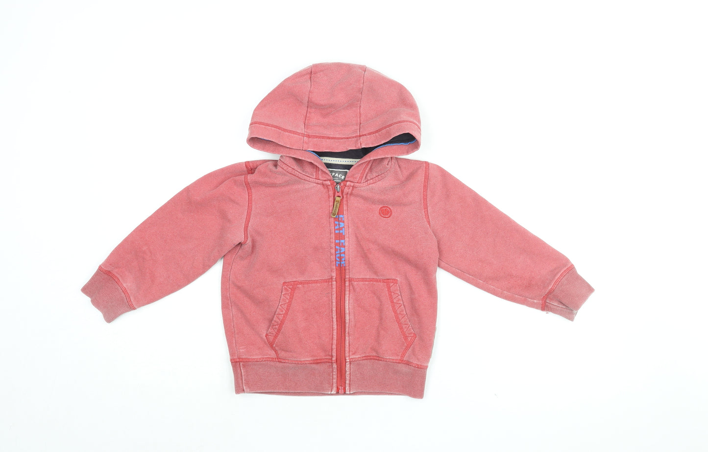 Fat Face Boys Red Cotton Full Zip Hoodie Size 4-5 Years Zip - Things To Take On My Diving Trip