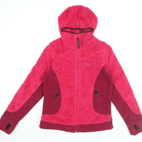 Jack Wolfskin Womens Pink Polyester Full Zip Hoodie Size 12 Zip - Size 12-14