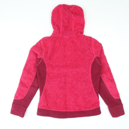 Jack Wolfskin Womens Pink Polyester Full Zip Hoodie Size 12 Zip - Size 12-14