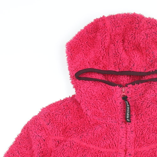 Jack Wolfskin Womens Pink Polyester Full Zip Hoodie Size 12 Zip - Size 12-14