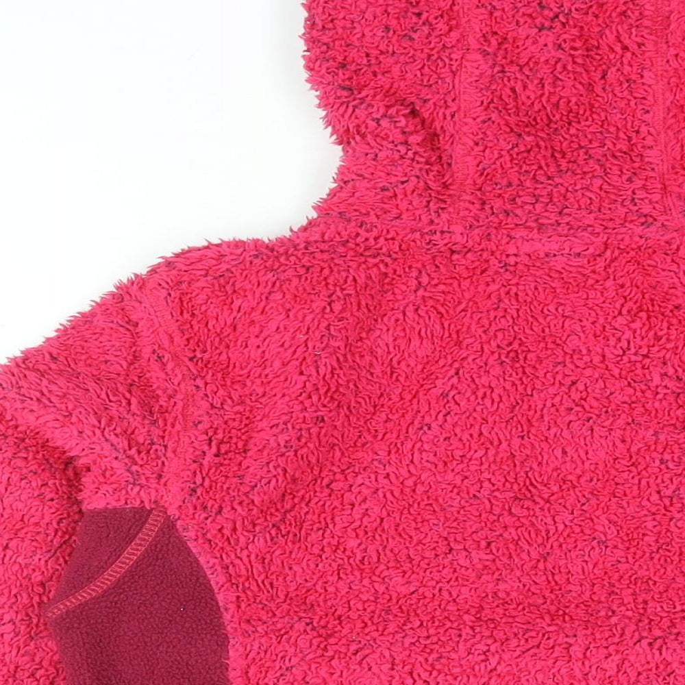 Jack Wolfskin Womens Pink Polyester Full Zip Hoodie Size 12 Zip - Size 12-14