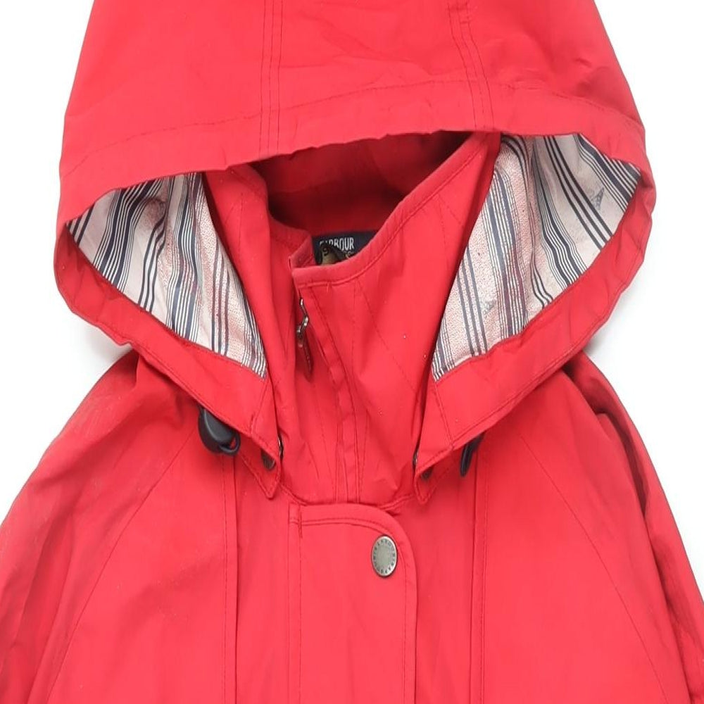 Barbour Womens Red Rain Coat Coat Size 10 Zip