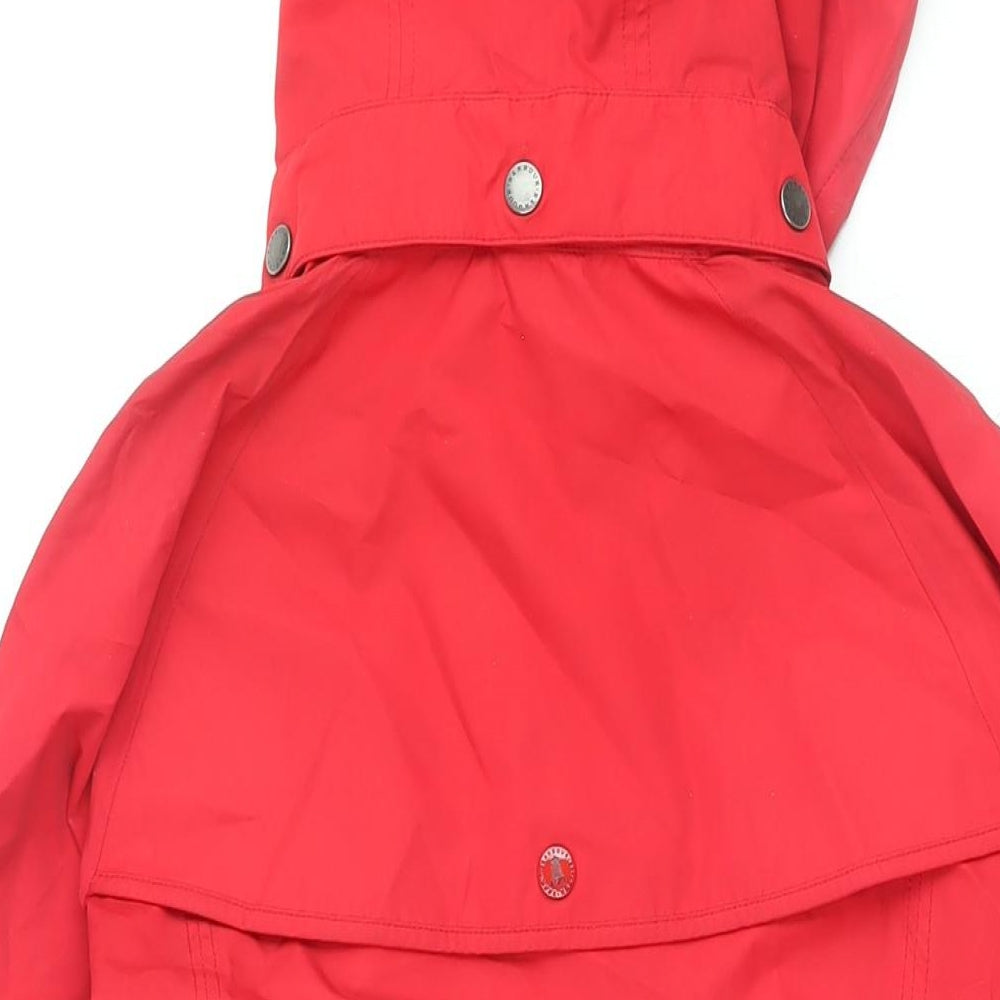 Barbour Womens Red Rain Coat Coat Size 10 Zip