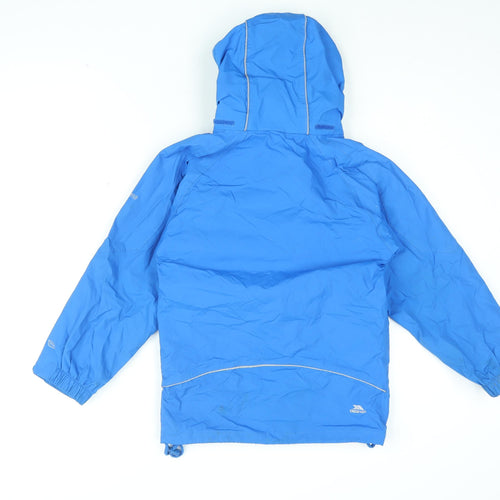 Trespass Boys Blue Rain Coat Coat Size 7-8 Years Zip