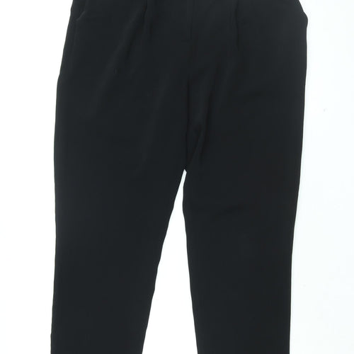 Fahri Womens Black Polyester Trousers Size 10 L26.5 in Regular Zip