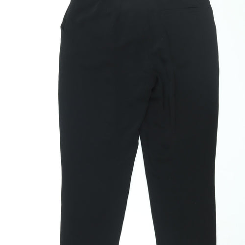 Fahri Womens Black Polyester Trousers Size 10 L26.5 in Regular Zip