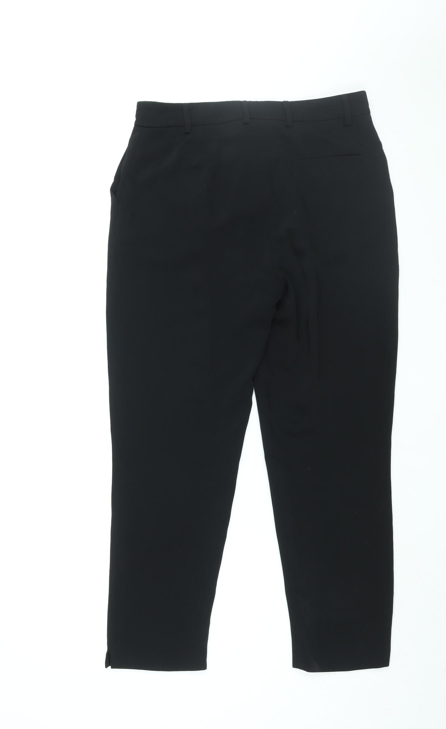 Fahri Womens Black Polyester Trousers Size 10 L26.5 in Regular Zip