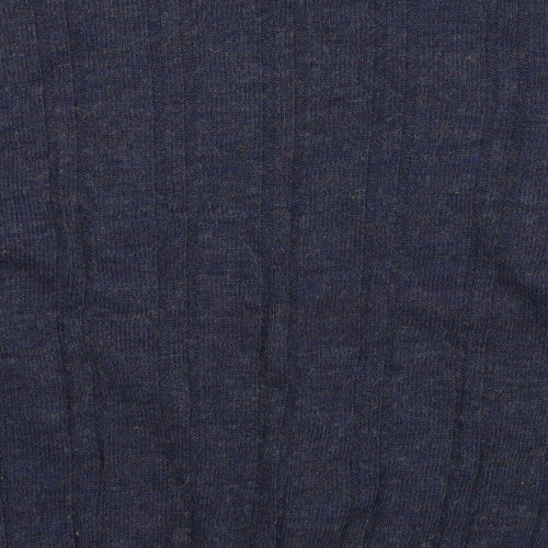 Tobiasystem Womens Blue Round Neck Wool Pullover Jumper Size 16