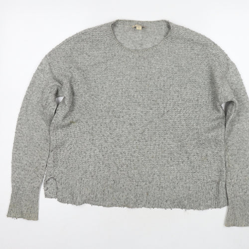 Gap Womens Grey Round Neck Nylon Pullover Jumper Size S