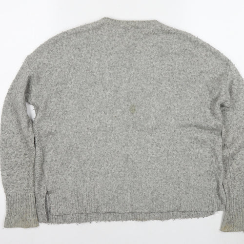 Gap Womens Grey Round Neck Nylon Pullover Jumper Size S