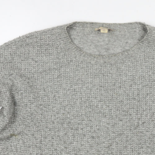 Gap Womens Grey Round Neck Nylon Pullover Jumper Size S
