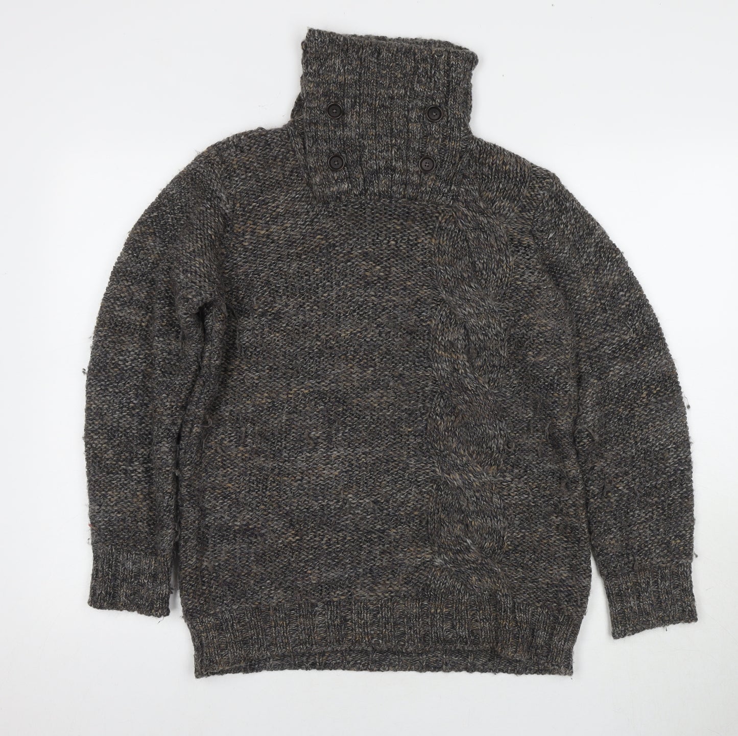 Orvis Womens Brown Roll Neck Alpaca Pullover Jumper Size S