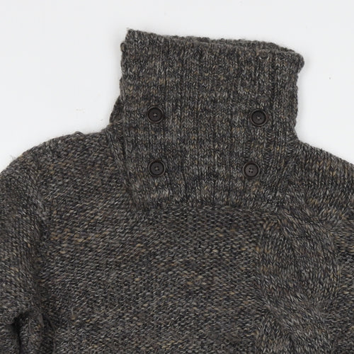 Orvis Womens Brown Roll Neck Alpaca Pullover Jumper Size S