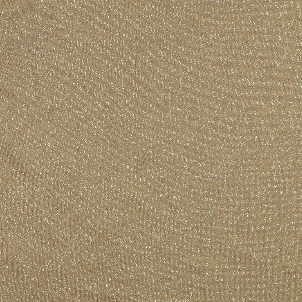 Persona Womens Brown Round Neck Wool Pullover Jumper Size L - Glitter Detail