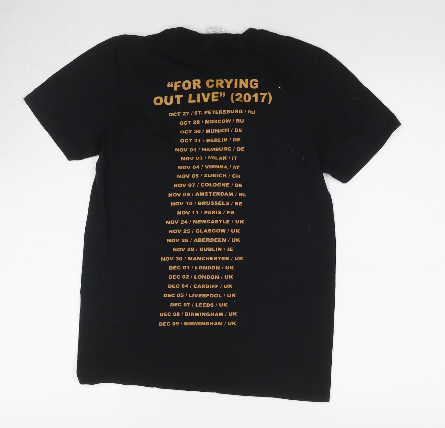 Kasabian Mens Black Cotton T-Shirt Size S Round Neck - Tour dates Logo