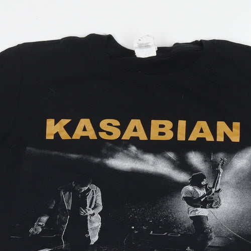 Kasabian Mens Black Cotton T-Shirt Size S Round Neck - Tour dates Logo