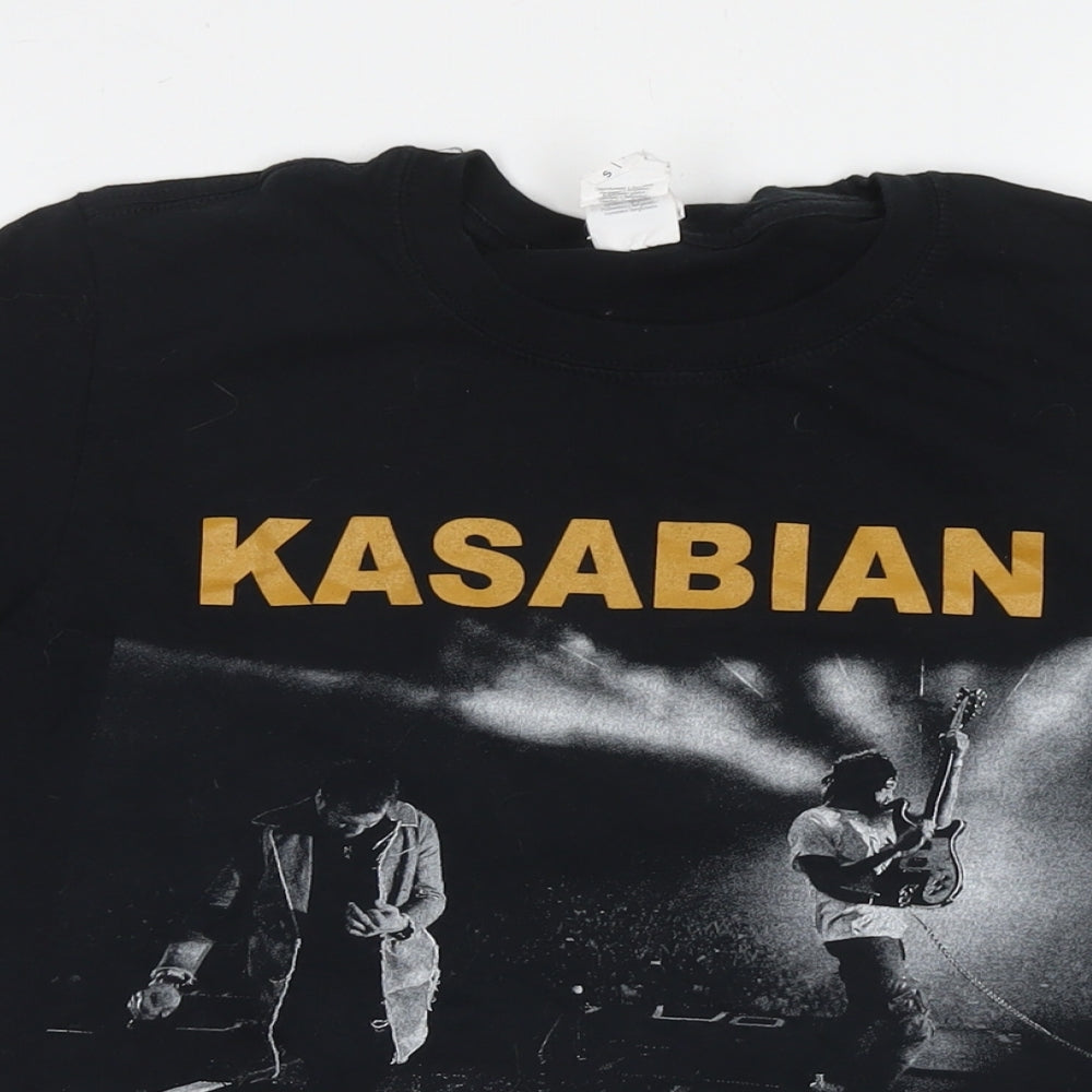 Kasabian Mens Black Cotton T-Shirt Size S Round Neck - Tour dates Logo