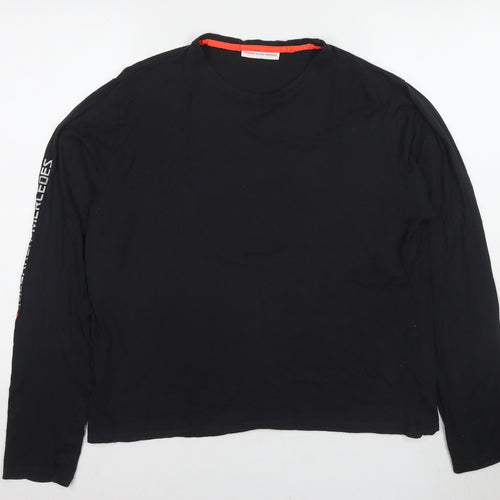 Vodafone Mclaren Mens Black Bamboo T-Shirt Size M Round Neck - Mercedes