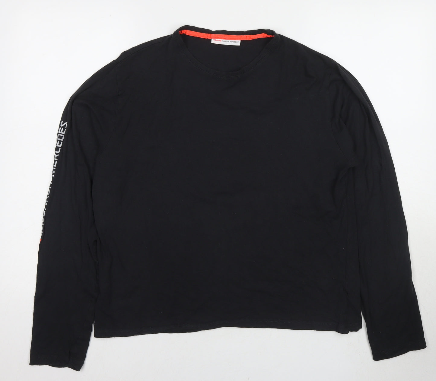 Vodafone Mclaren Mens Black Bamboo T-Shirt Size M Round Neck - Mercedes