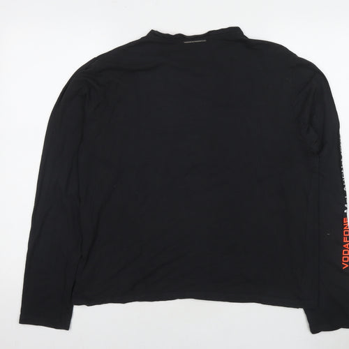 Vodafone Mclaren Mens Black Bamboo T-Shirt Size M Round Neck - Mercedes